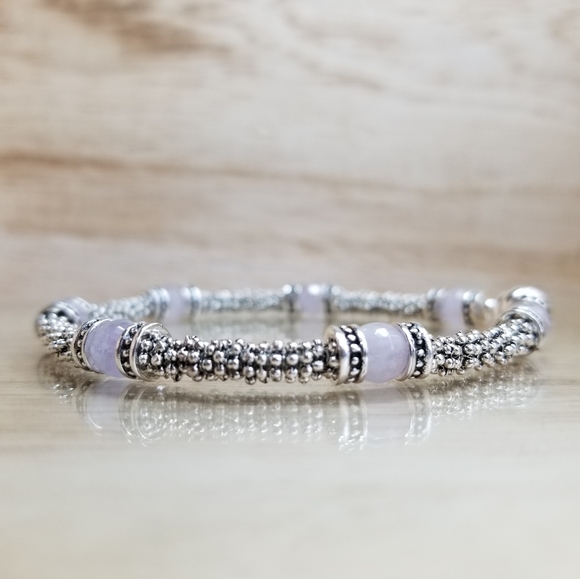 Faceted Quartz Beaded Gemstone Bracelet - Picture 3 of 6